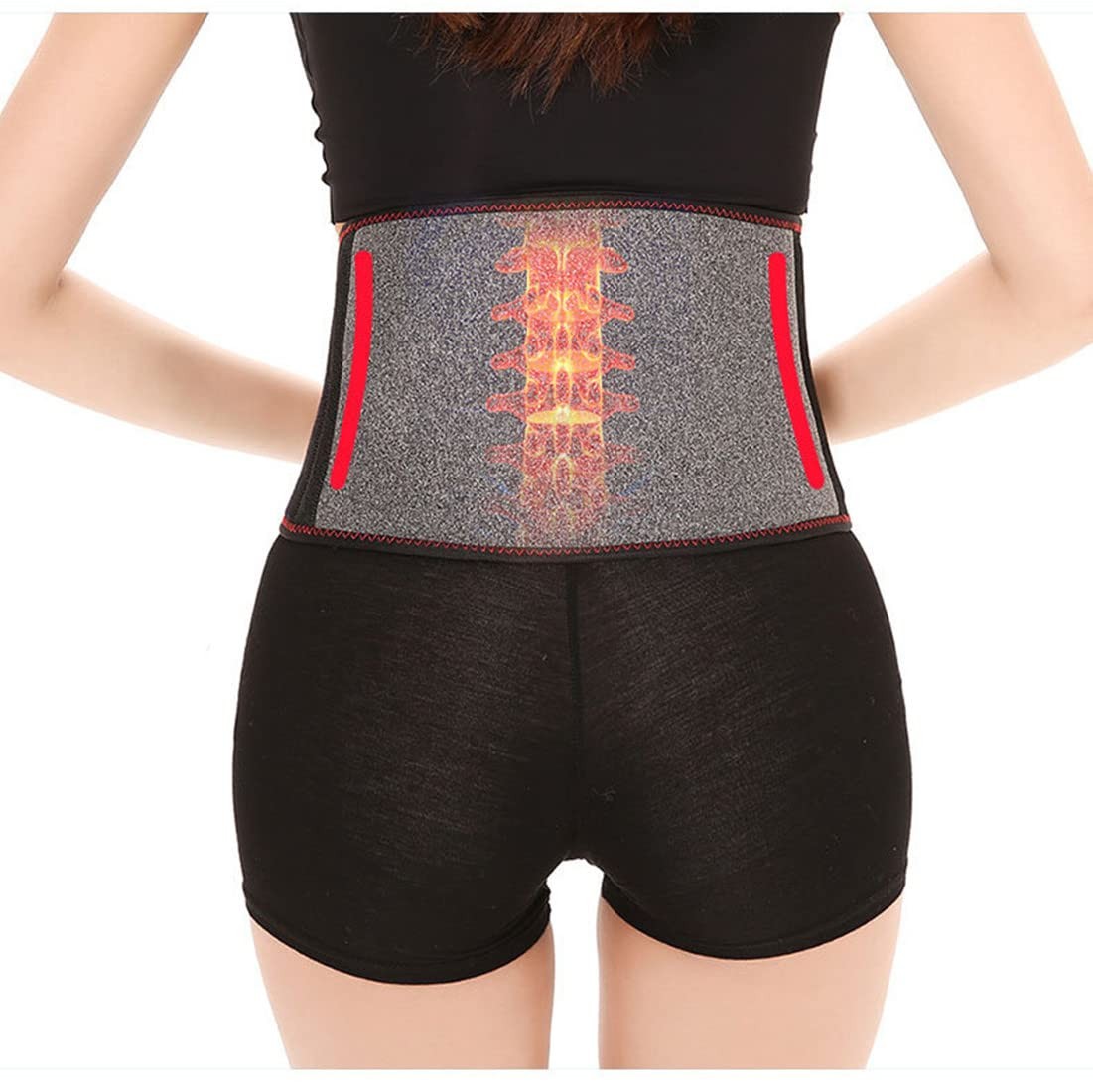 Heating Lower Back Brace Cordless Support Belt for Pain Universal, Gray