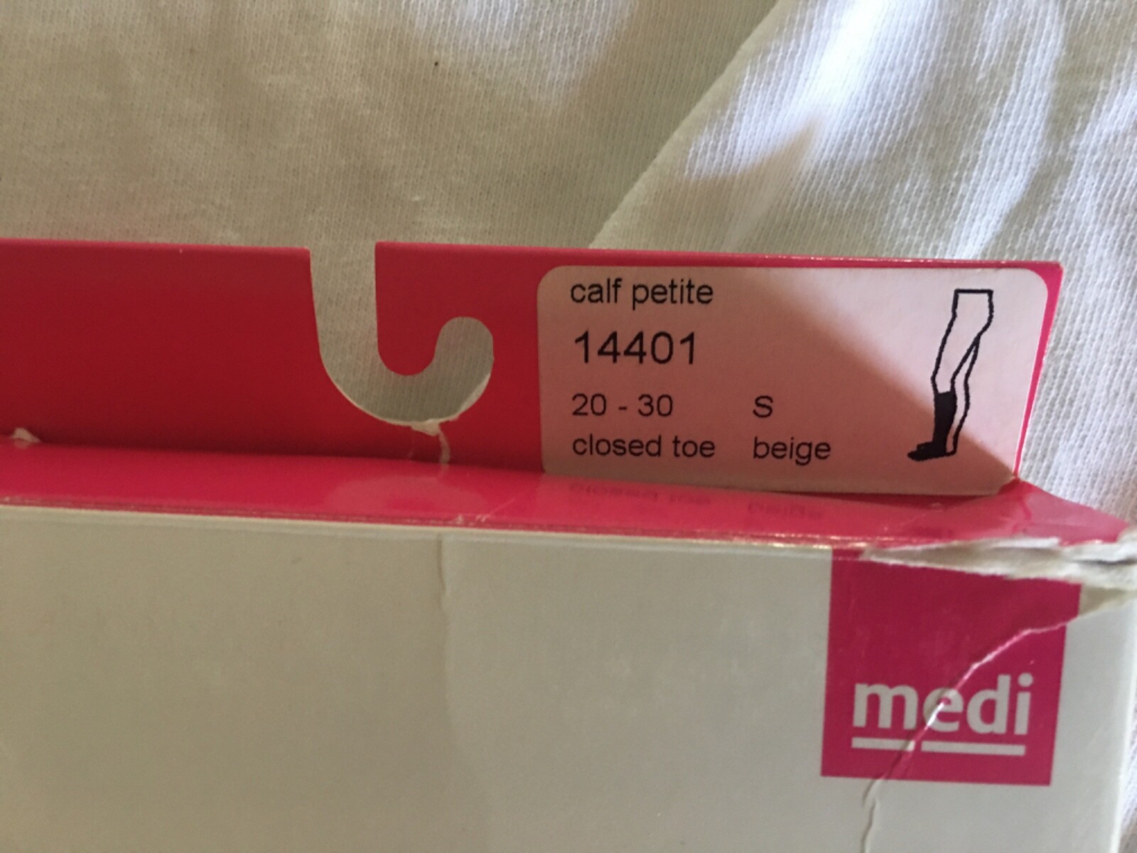 NEW Assure by Medi Women Calf High Closed Toe Beige Socks Small 20-30 mmHg 14401
