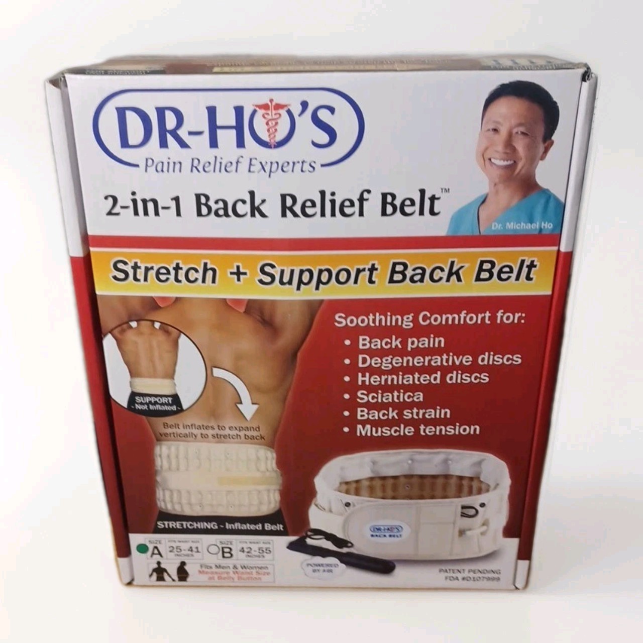 DR-HO’S 2-in-1 Decompression Belt Lower Back Pain Relief Size A (25-41 Inch)