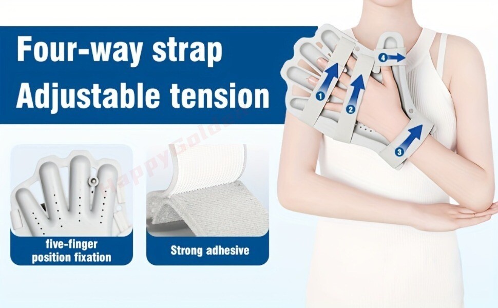 Adjustable Finger Orthotics Splint Extended Hand Support Hook-and-Loop Closure