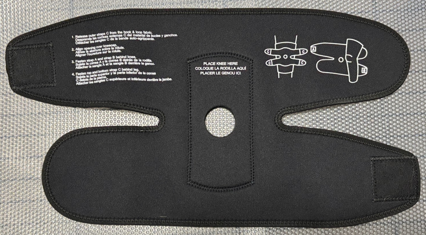 Mueller Knee Support Adjustable Black Compression Brace One Size Fits Most OSFM