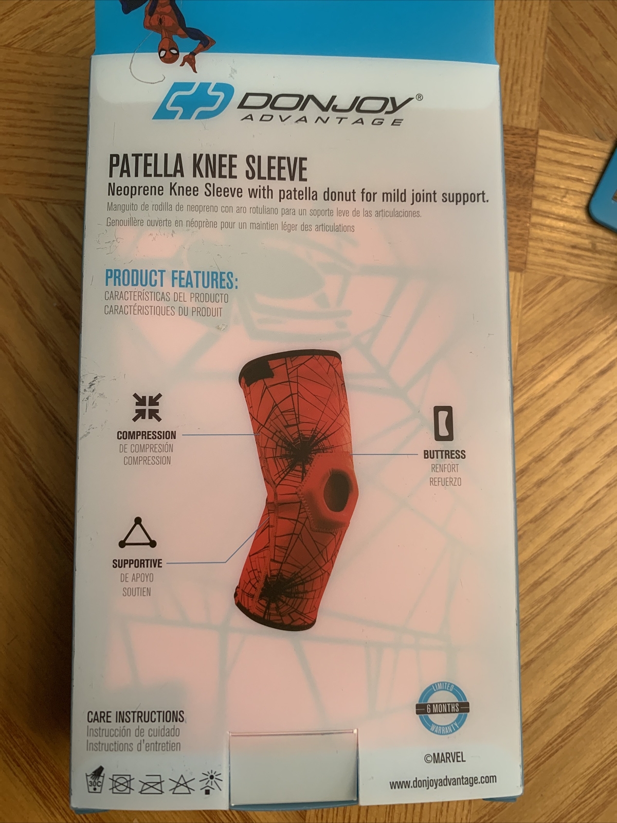 DonJoy Marvel Avengers Spider-Man Youth Neoprene Knee Sleeve Patella Donut