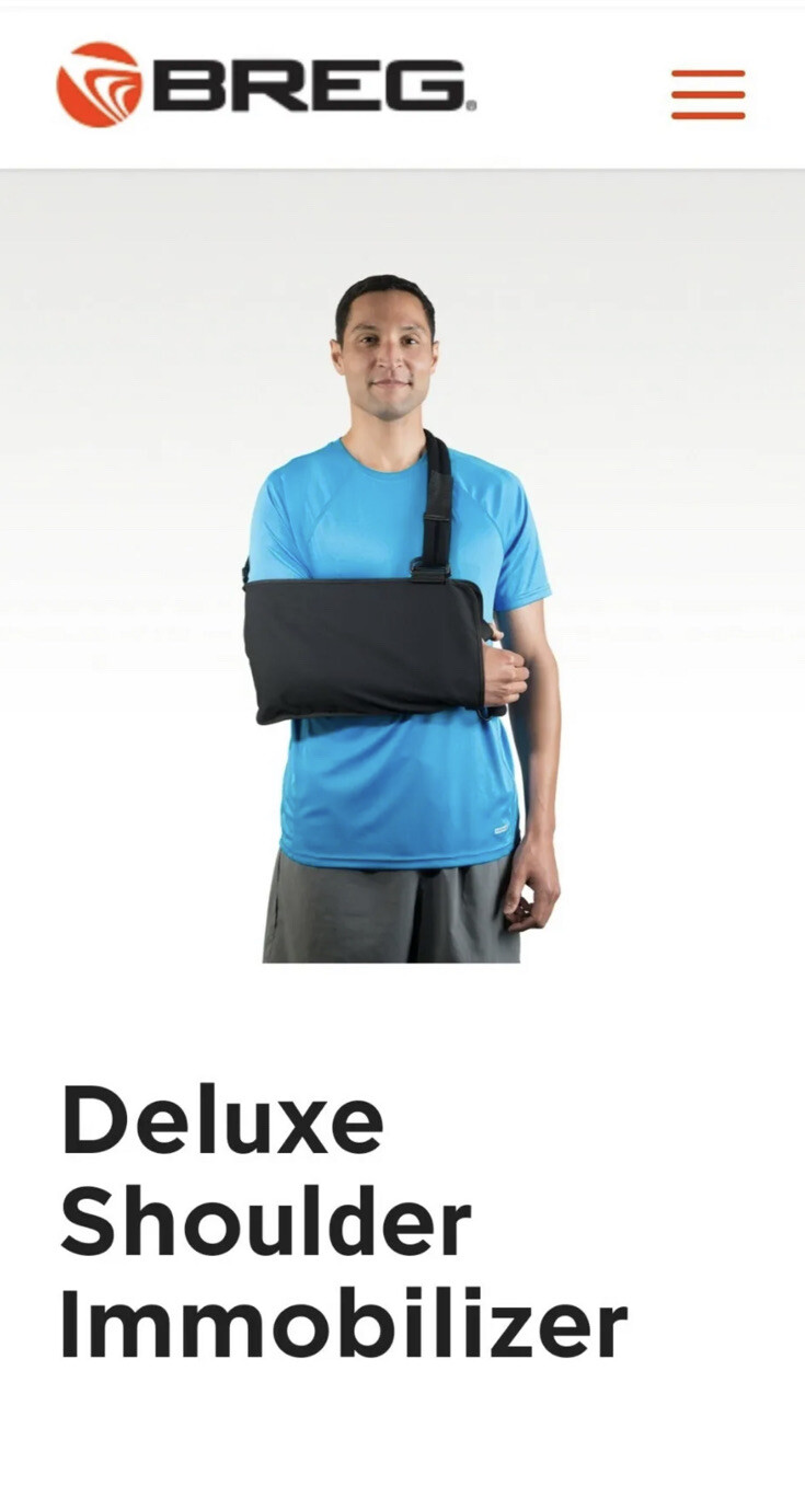 BREG DLX Shoulder Immobilizer VP20105-020 SMALL Left/Right BLACK NEW IN BOX