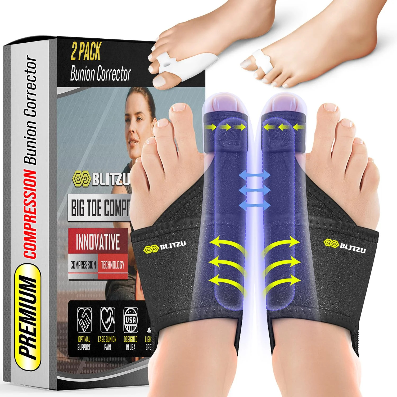 2 Pack Adjustable Bunion Corrector for Women & Men, Orthopedic Bunion Splint for