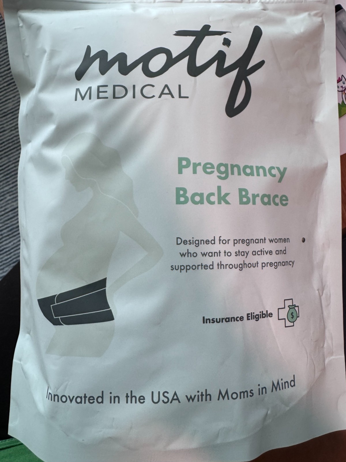 Brand New Motif Medical Pregnancy Back Brace (White) Size Large