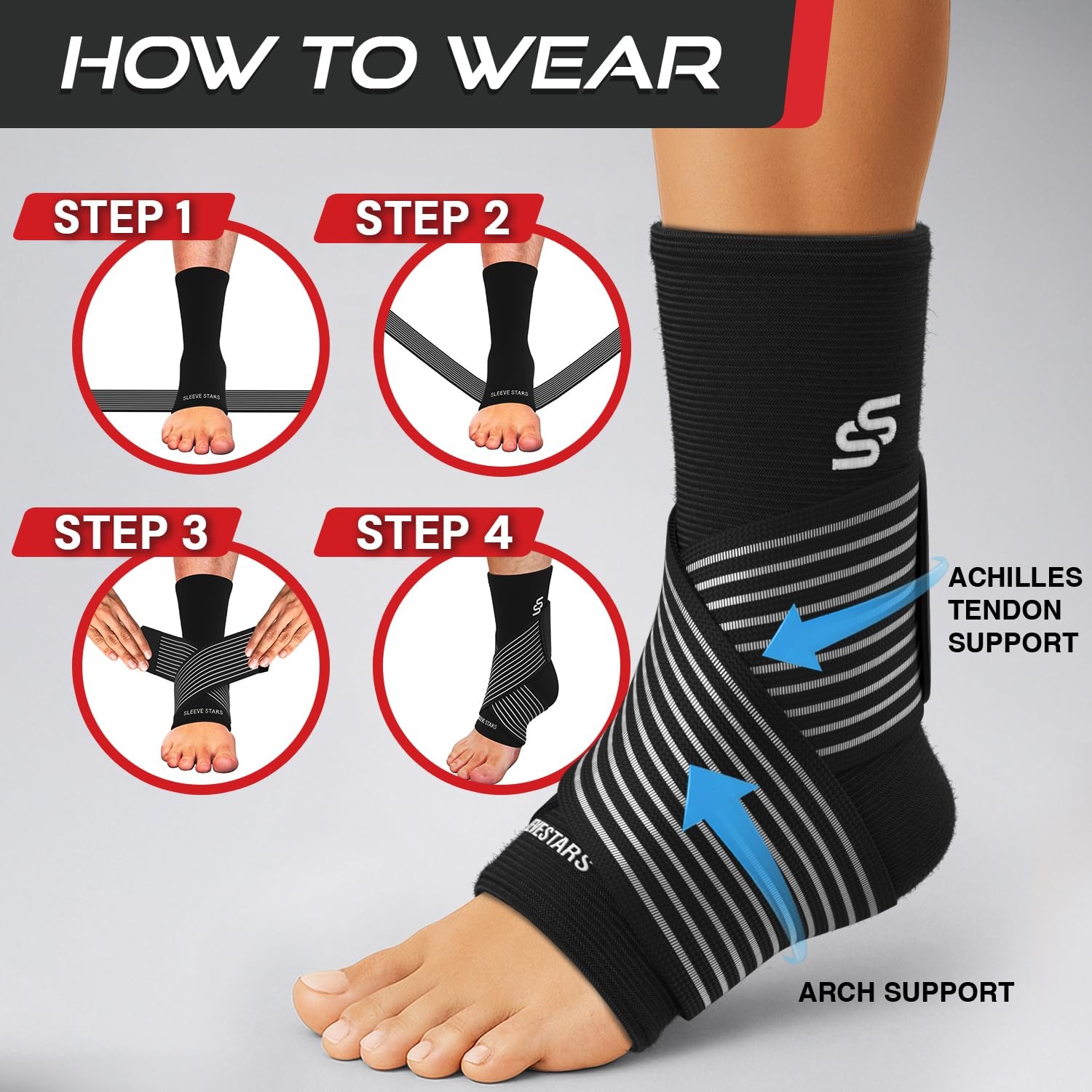 Sleeve Stars Ankle Brace for & Men, Ankle Wrap for Sprain, Compression Sleeve…