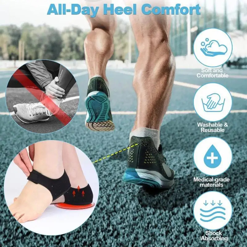 2 Pieces Pain Relief for Plantar Gel Heel Pad Fasciitis Socks Worn in Shoes Thin