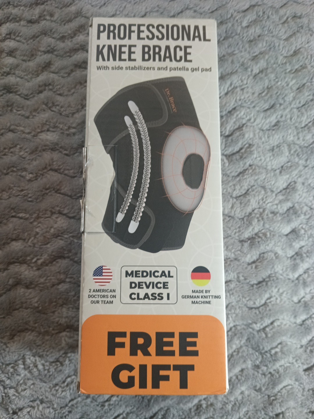 Dr. Brace Non-Slip Silicon Professional Knee Brace BLACK & RED, Medium