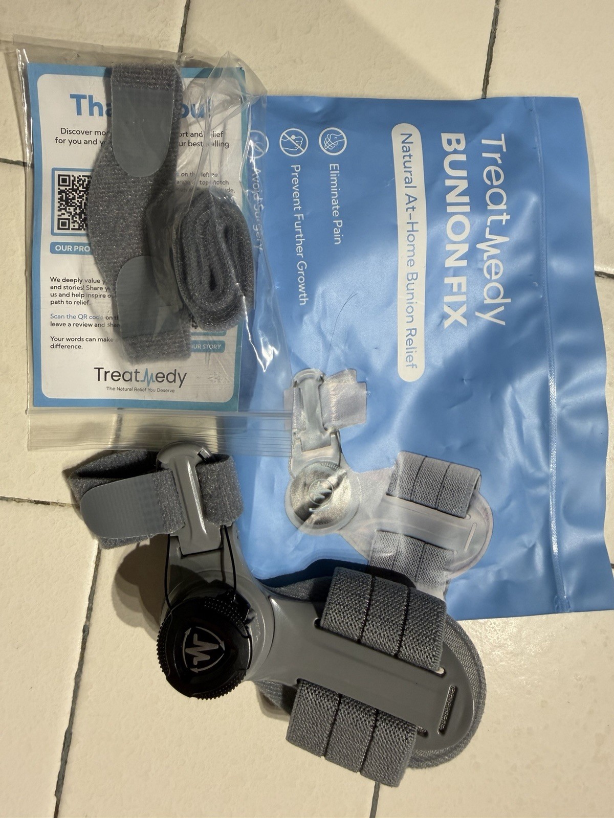 TreatMedY Adjustable Bunion Corrector Splint, Foot Relief, Gray One Size