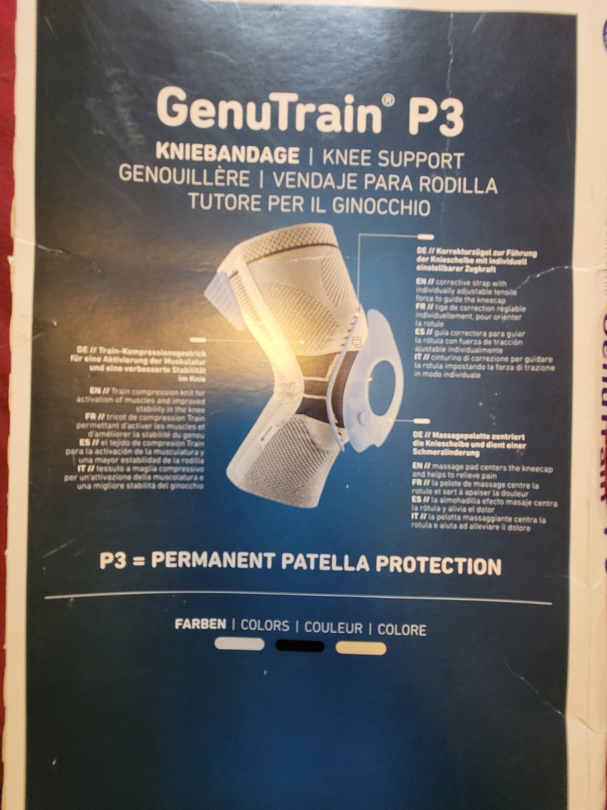Bauerfeind – GenuTrain P3 – Patella Knee Brace – Black, Right, Size 2