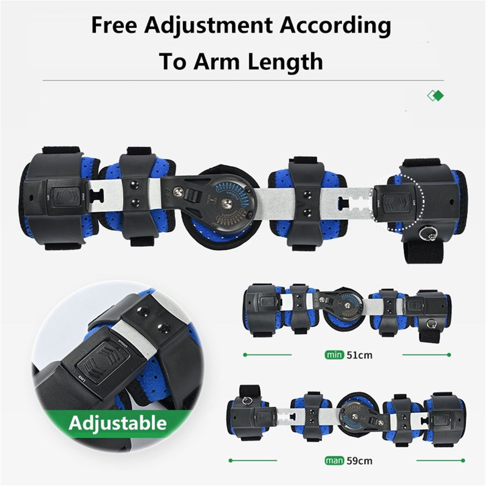 Adjustable Hinged ROM Elbow Brace Post-Op Recovery Lightweight Breathable