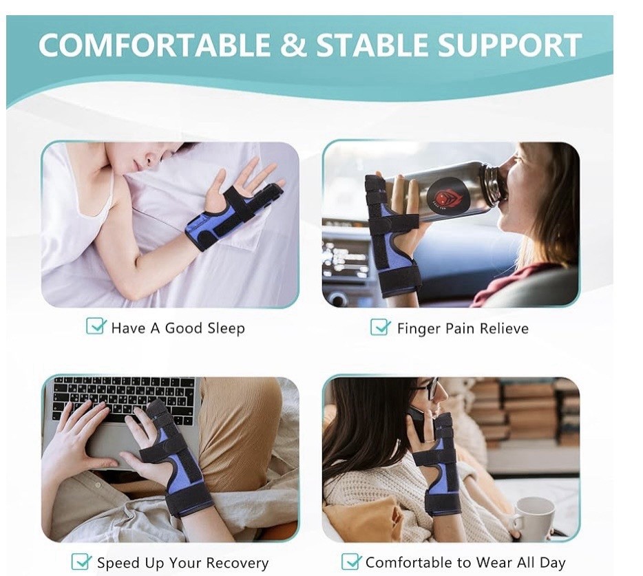 Fracture Splint, Pinky Finger Splint, Adjustable Two Finger Brace,Right or Left
