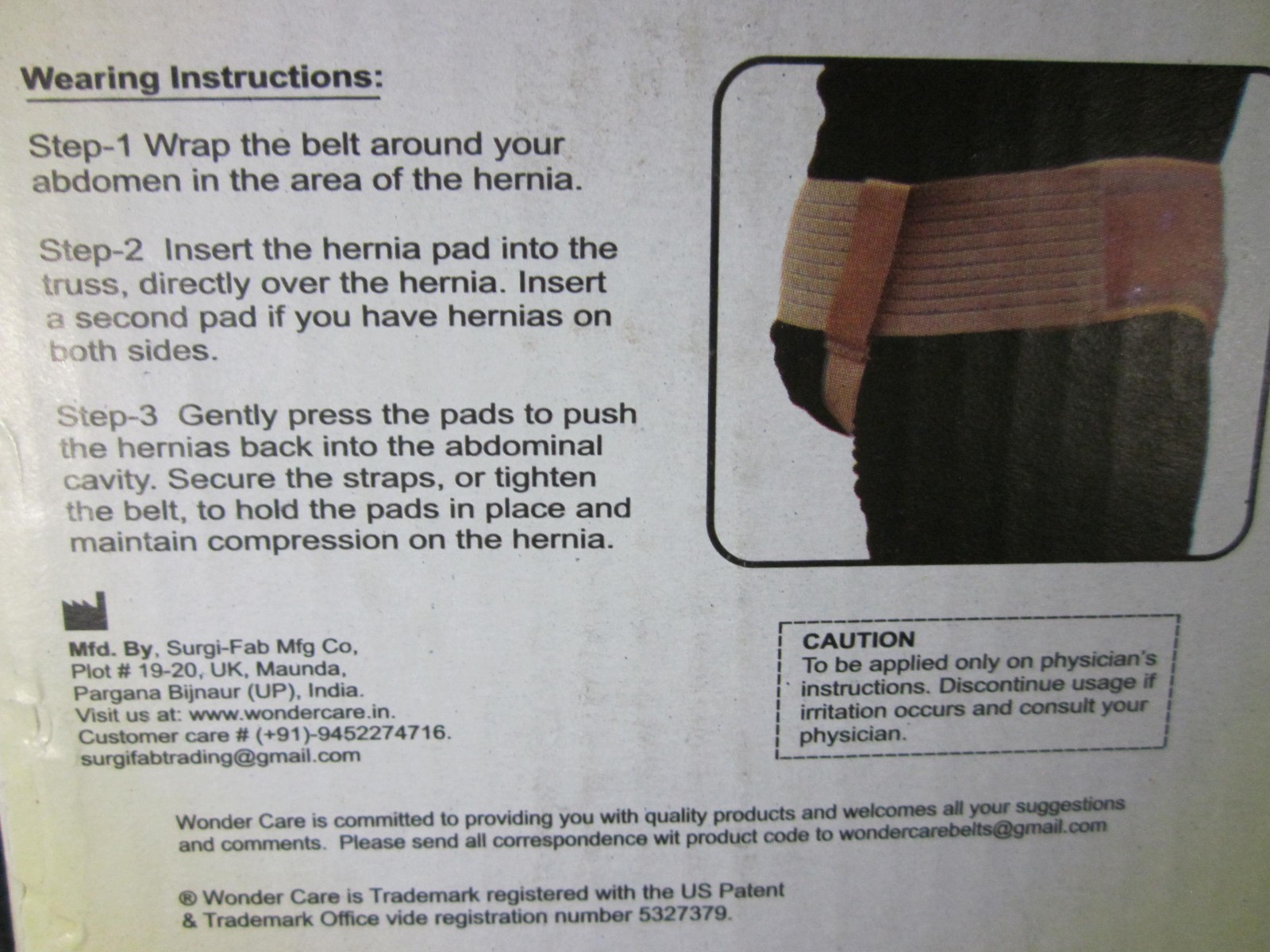 Hernia Belt Support Men Pre & Post Surgery Large Double Sided Wonder Care Tan