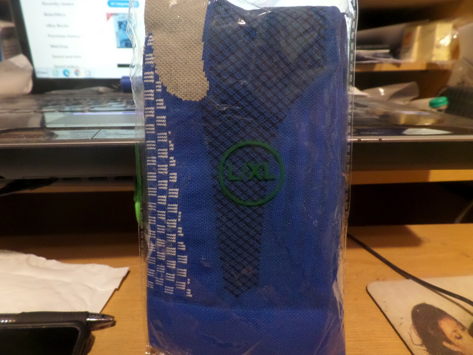 compression socks L/XL Blue/Grey/White New