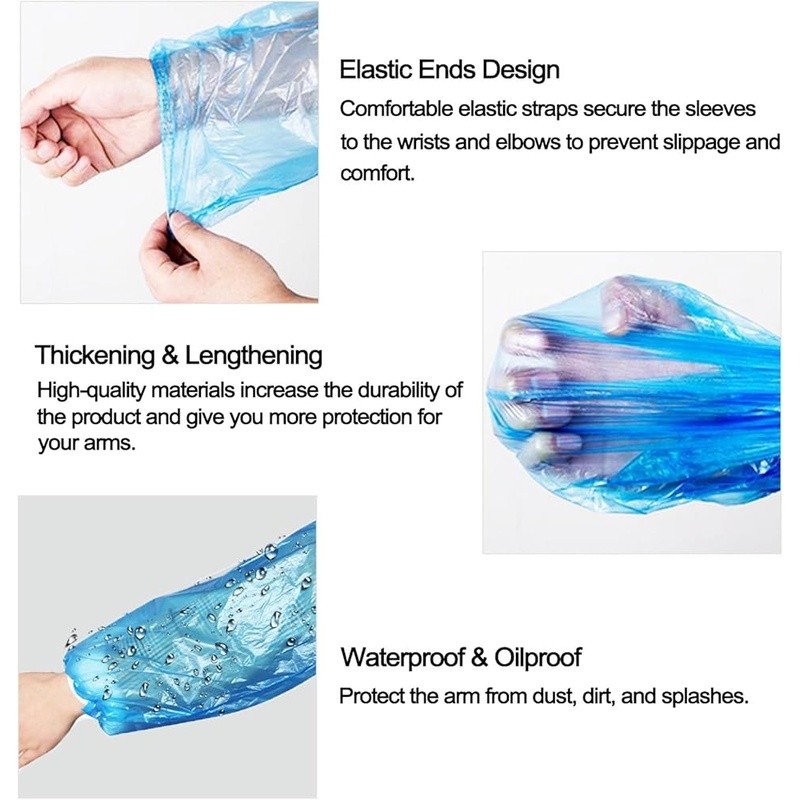 Disposable Arm Sleeve Covers Waterproof Elastic Protective Sleeves Food Work New