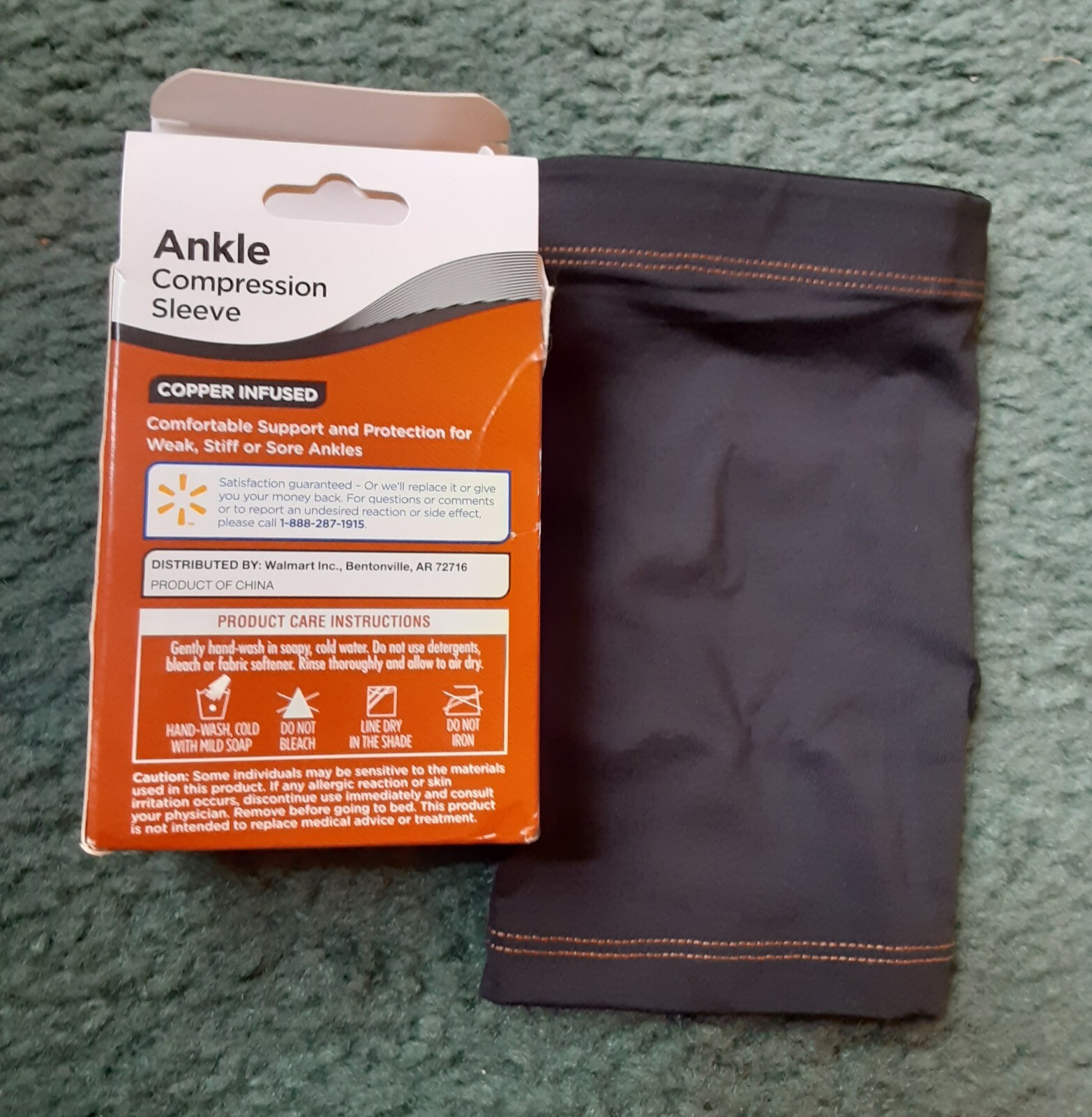 Equate Ankle Compression Sleeve M/L) left or right ankle Copper Infused