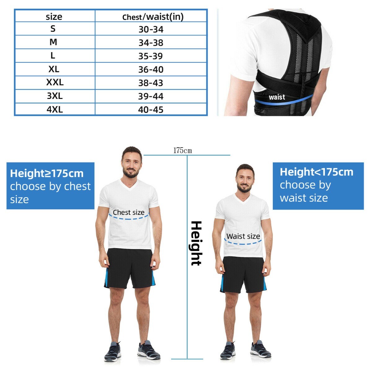 Back Posture Correction Shoulder Corrector Support Brace Belt Therapy Men Women