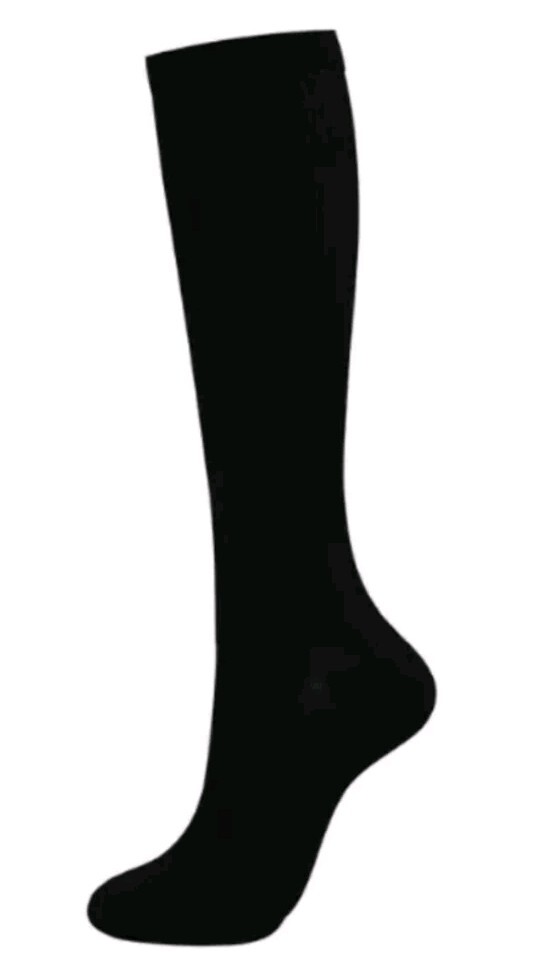 6 Pairs Compression Socks Stockings Womens Mens Knee High Black Shoe Size 8-9M