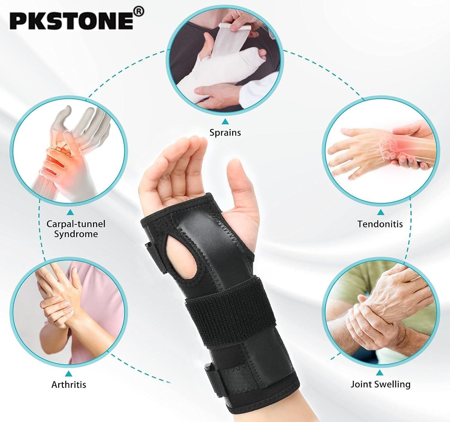 Carpal Tunnel Wrist Brace, Hand & Supports & Splints S/M (1pic), Black