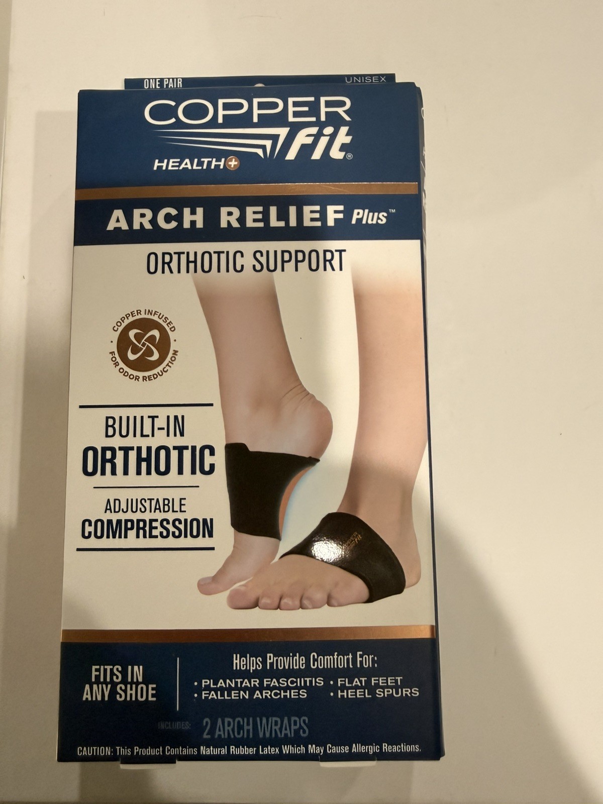 Arch Relief Plus Built-In Orthotic Support Black Copper Fit Health Unisex