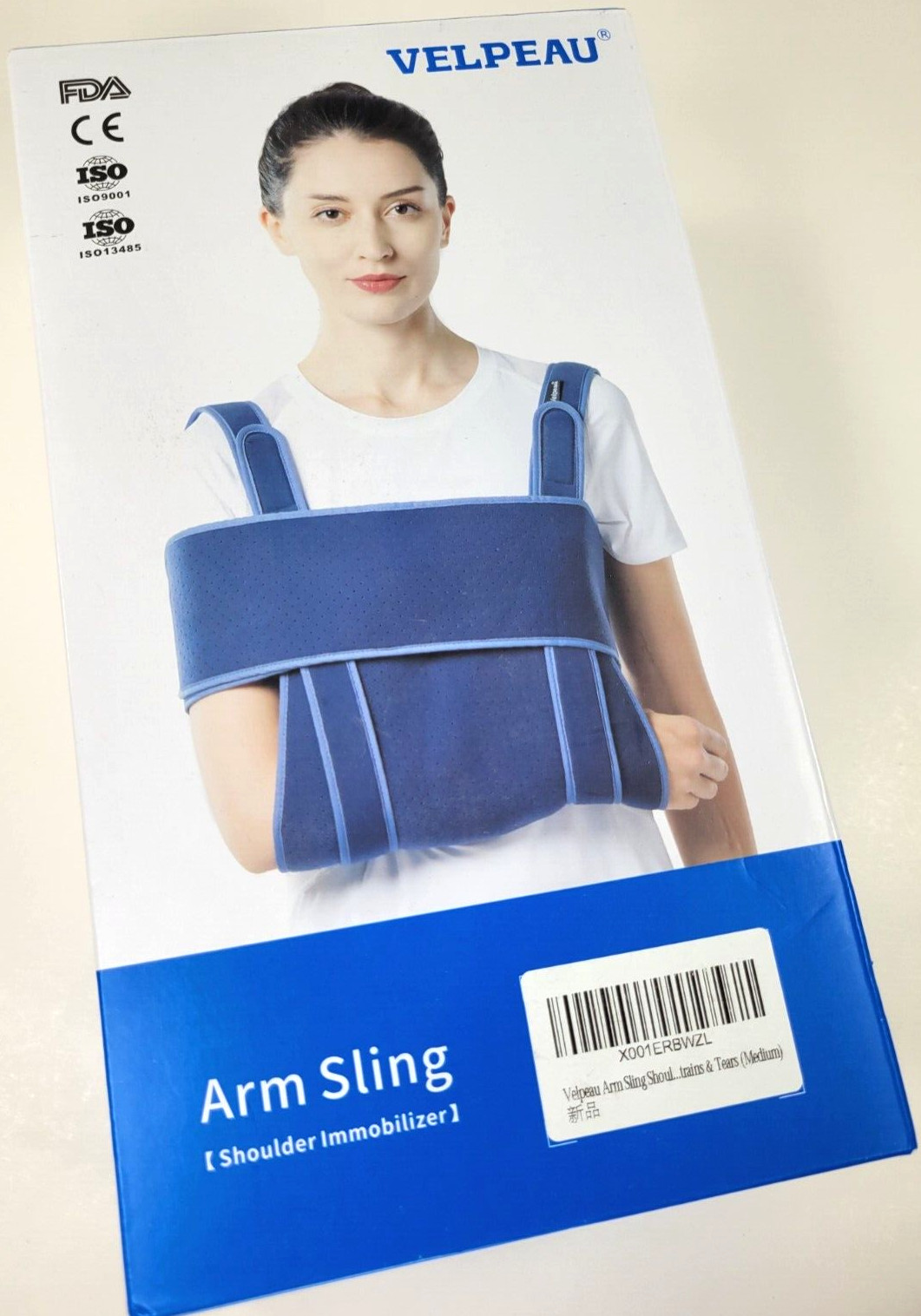 VELPEAU Arm Sling Shoulder Immobilizer for Sprains Dislocation Fracture MEDIUM