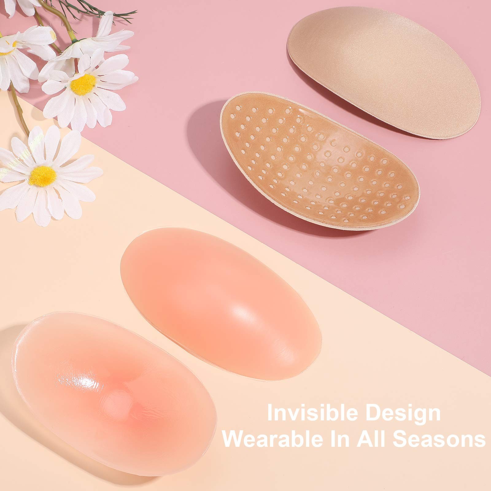 4 Pairs Women Shoulder Pads Push Up Soft Adhesive Silicone Anti Slip Enhancer