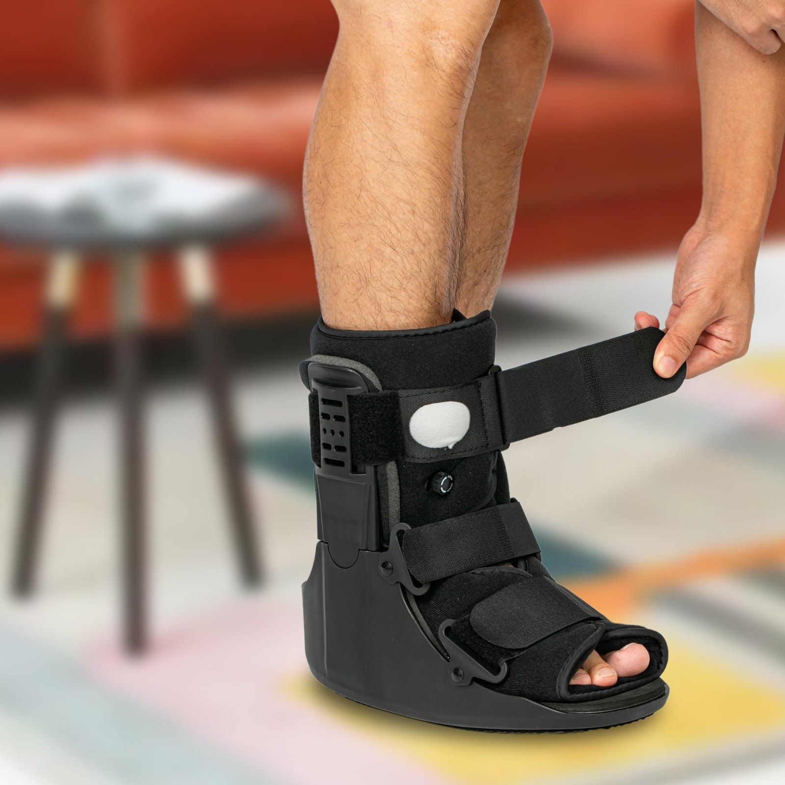Fracture Walking Boot – Short Ankle Support for Injuries, Fits Left/Right Foot,
