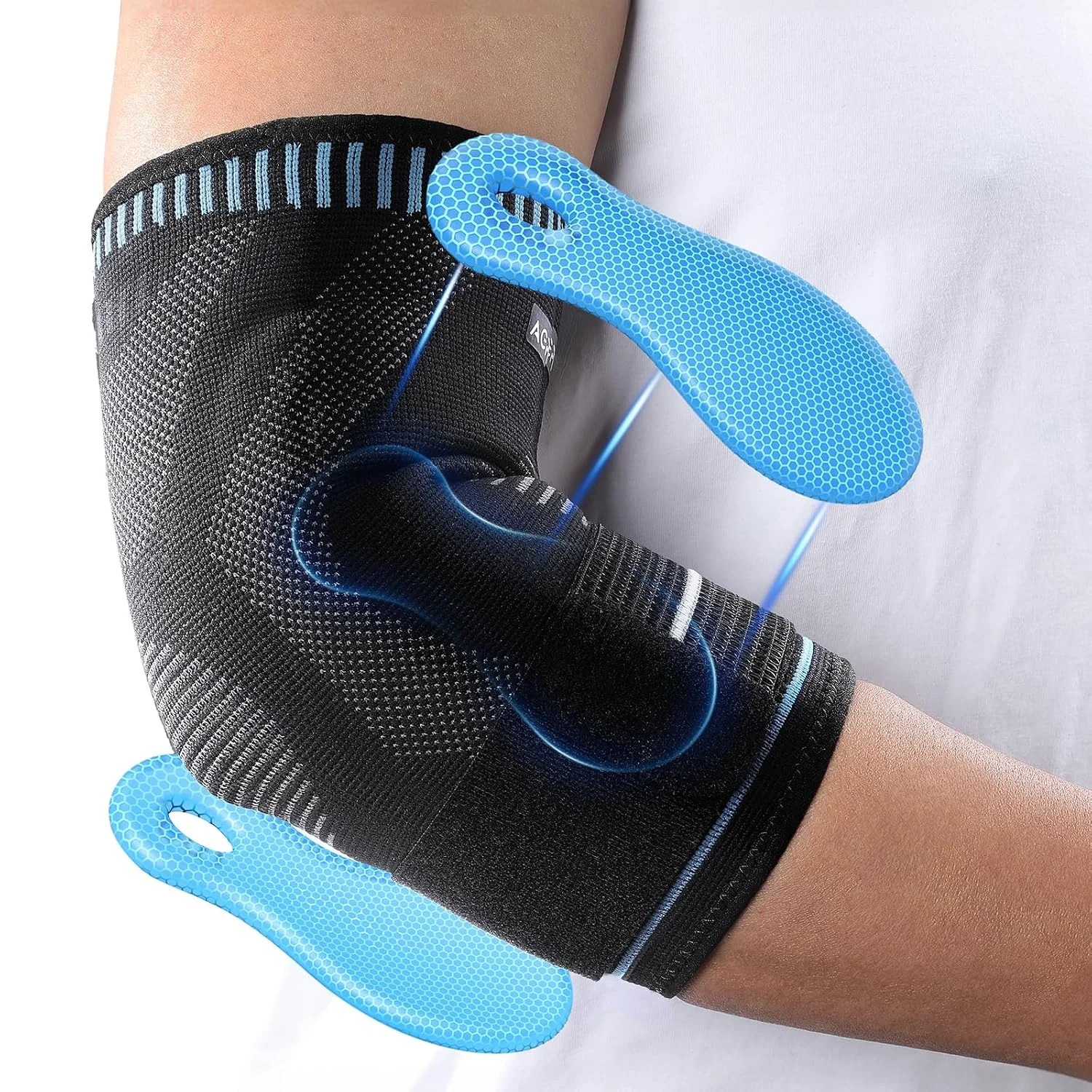 AGPTEK Elbow Compression Sleeve with 2 Gel Pads, Pain Relief Elbow Brace Tendoni