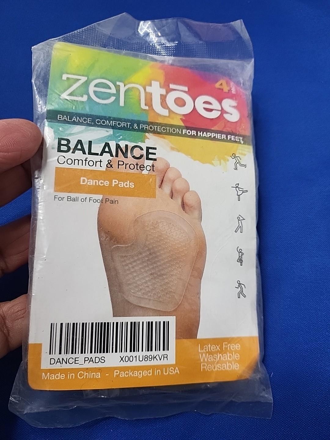 ZenToes Gel Pads For Ball Of Foot Pain Protectors One Pair DANCE PADS