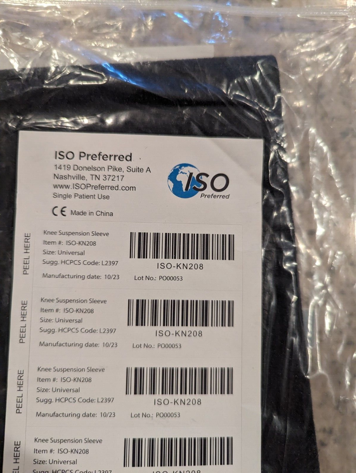 ISO Preferred Knee Suspension Sleeve NEW In Package KN208