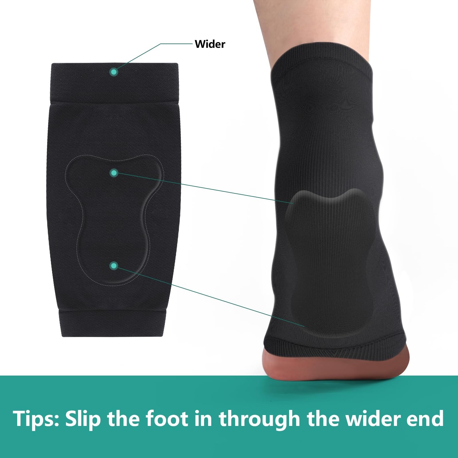 Achilles Tendonitis Compression Socks – Gel Padded Heel Protector for Pain Relie