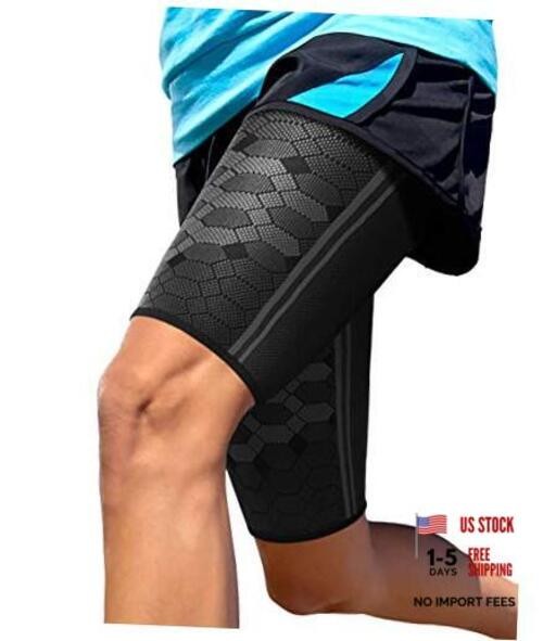 Thigh Compression Sleeves (Pair) – Quad and Hamstring X-Large Midnight Black