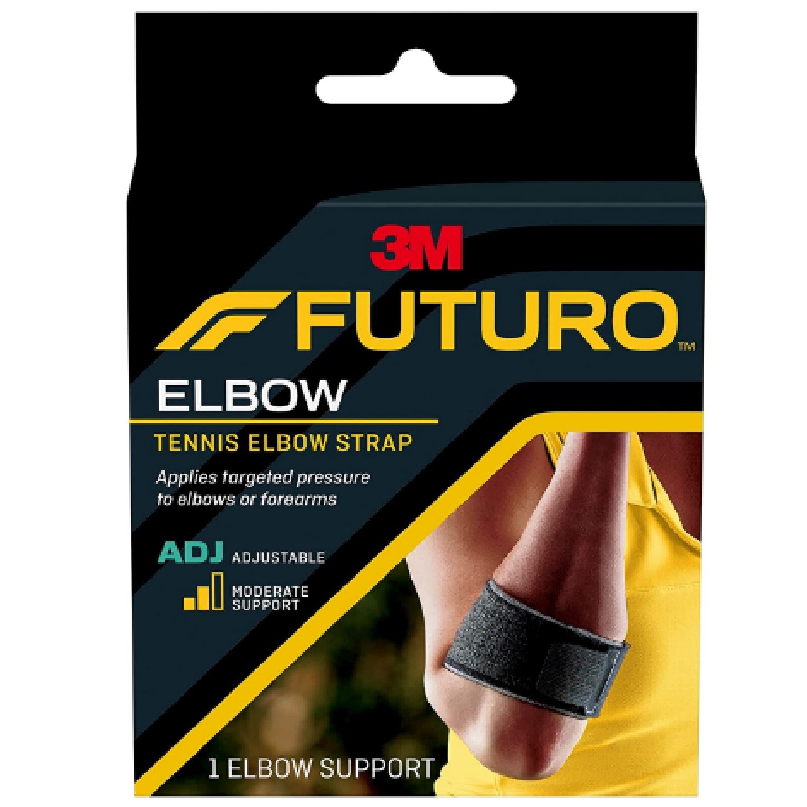 FUTURO Sport 45975 Tennis Elbow Strap Moderate Support Adjustable To Fit – Black