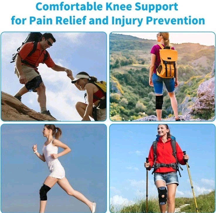 Slip on Breathable Decompression Hinged Knee Brace with Adjustable Straps