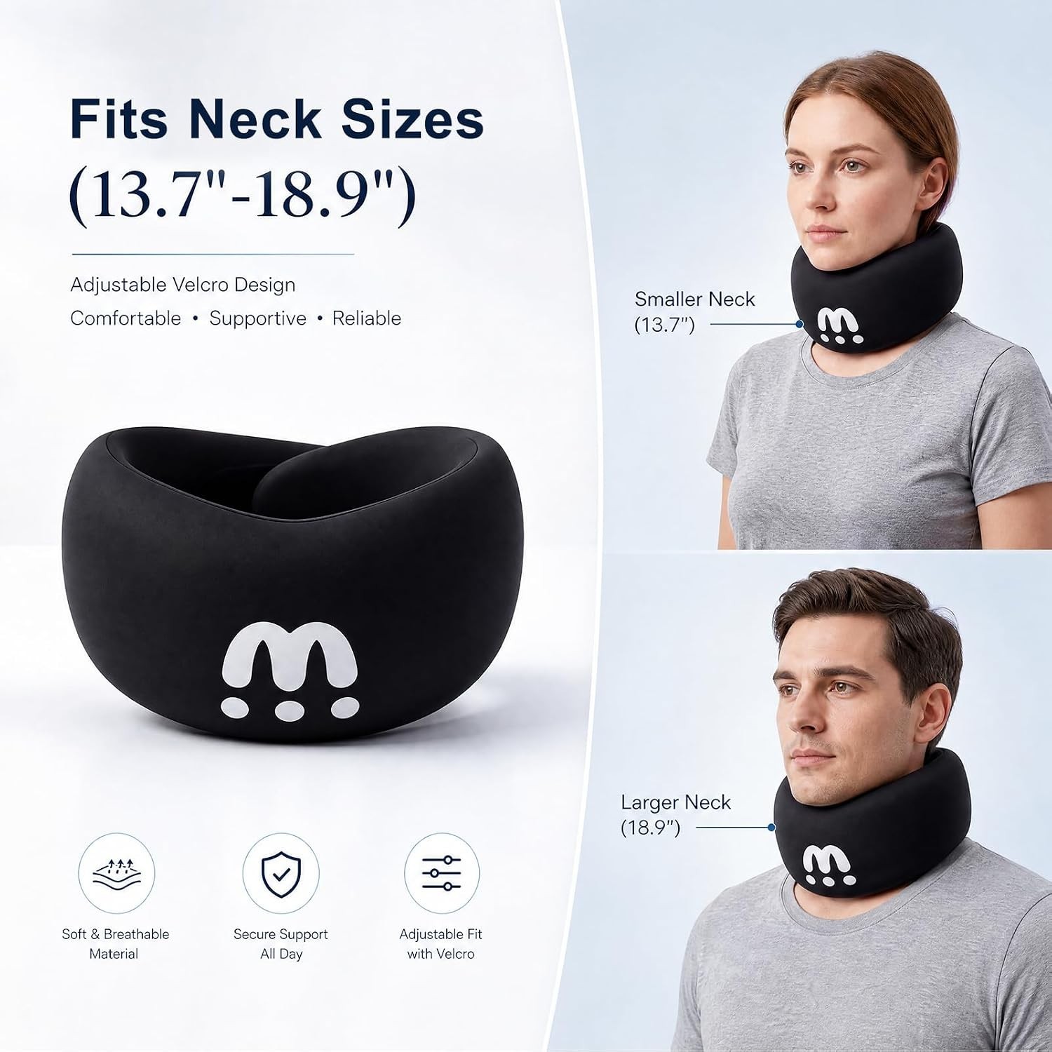 Neck Brace Cervical Collar with Ice Silk Fabric, Ergonomic V-Shape Neck Support