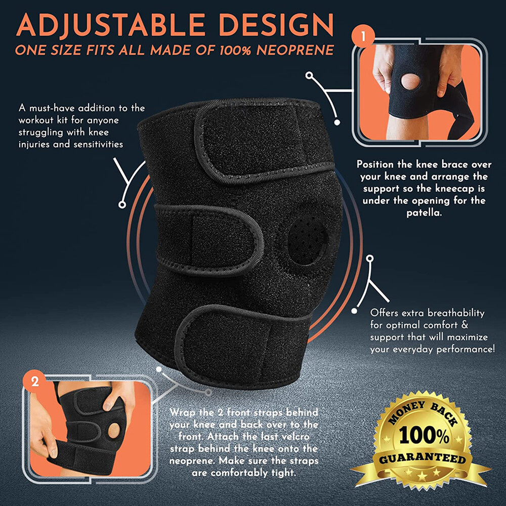 Knee Support Brace Stabilizers & Patella Gel Pad Meniscus Wrap Joint Pain Relief