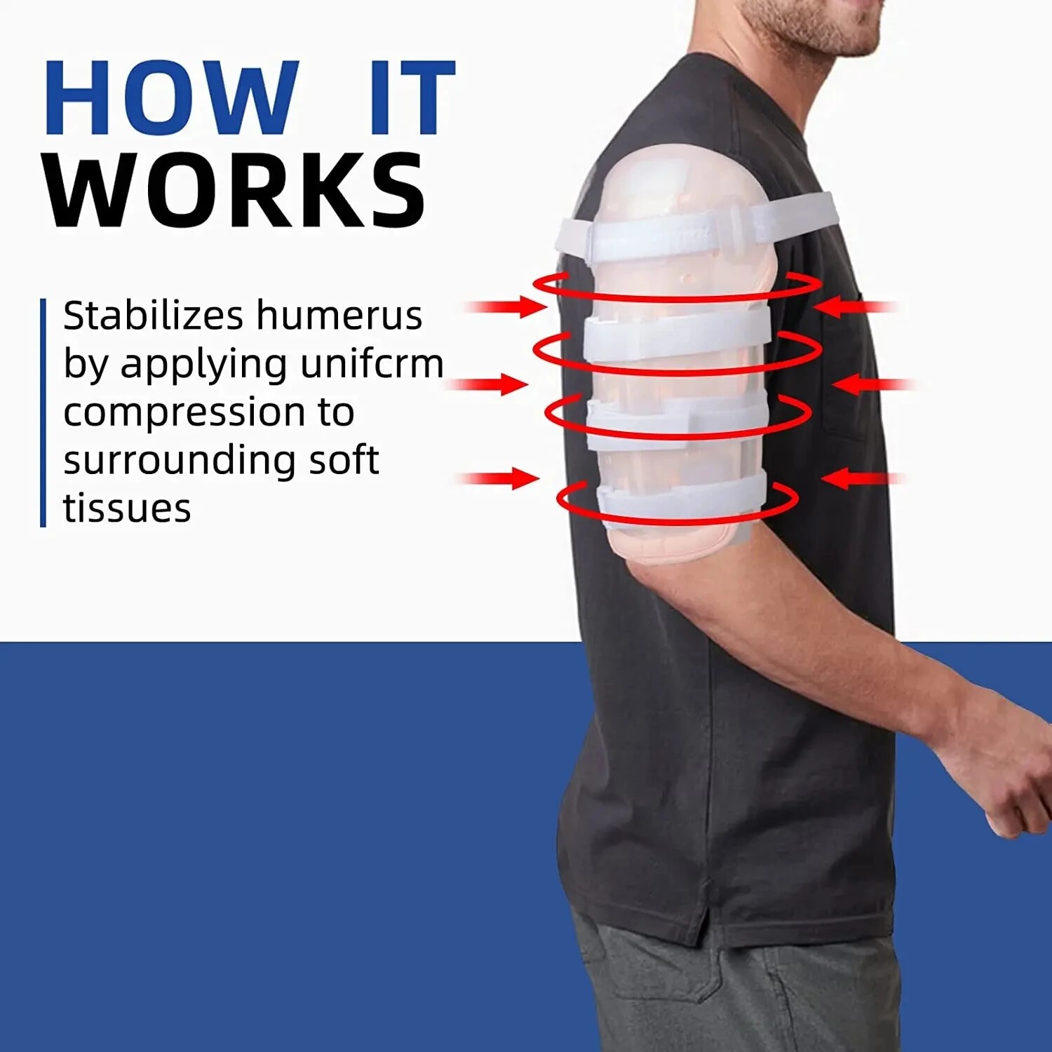 Adjustable Humerus Fracture Brace For Upper Arm & Shoulder Support Immobilizer
