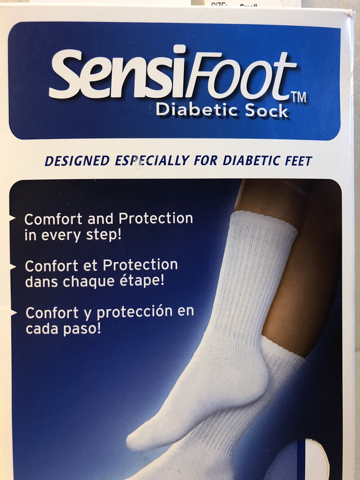 SENSIFOOT DIABETIC SOCK White size SMALL crew 7 9 Woman Men 6 8 Jobst 110836 NEW