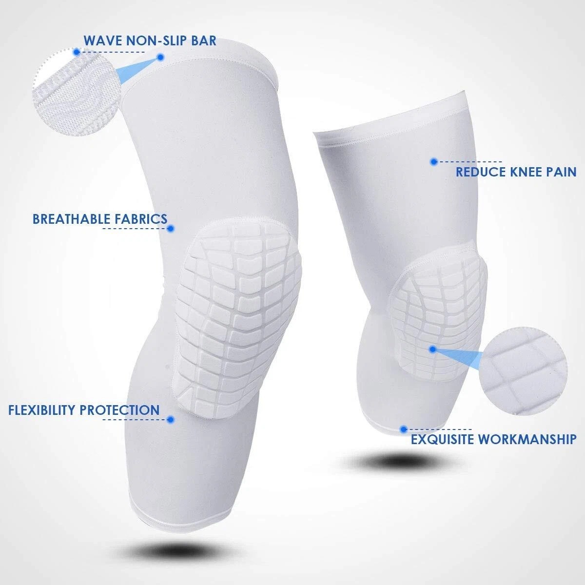 Basketball Knee Pads Protector Compression Sleeve Honeycomb Foam Brace Fitness