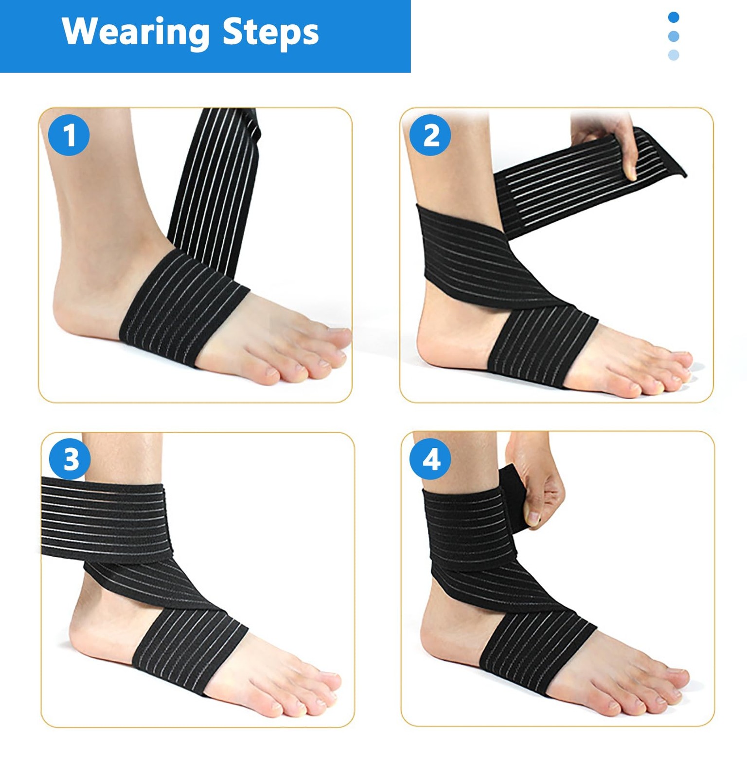 2 PCS Elastic Ankle Brace Compression Support Adjustable Wrap Running Sports