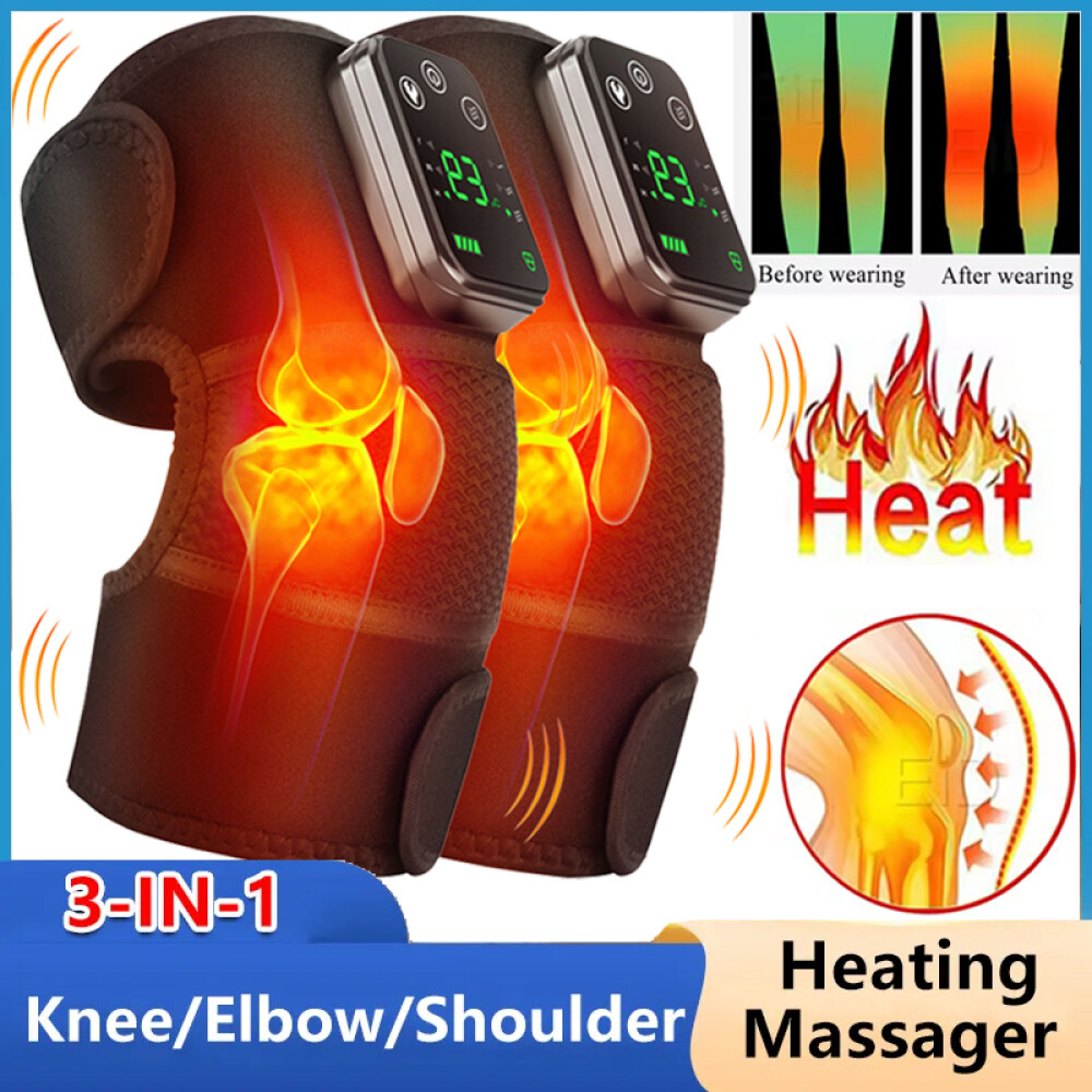 Electric Heated Knee Massager Joint Heating Vibration Pain Relief Physiotherapy