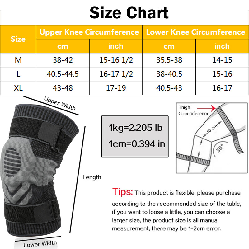 Gel Knee Sleeve Compression Brace Support For Sport Joint Pain Arthritis Relief