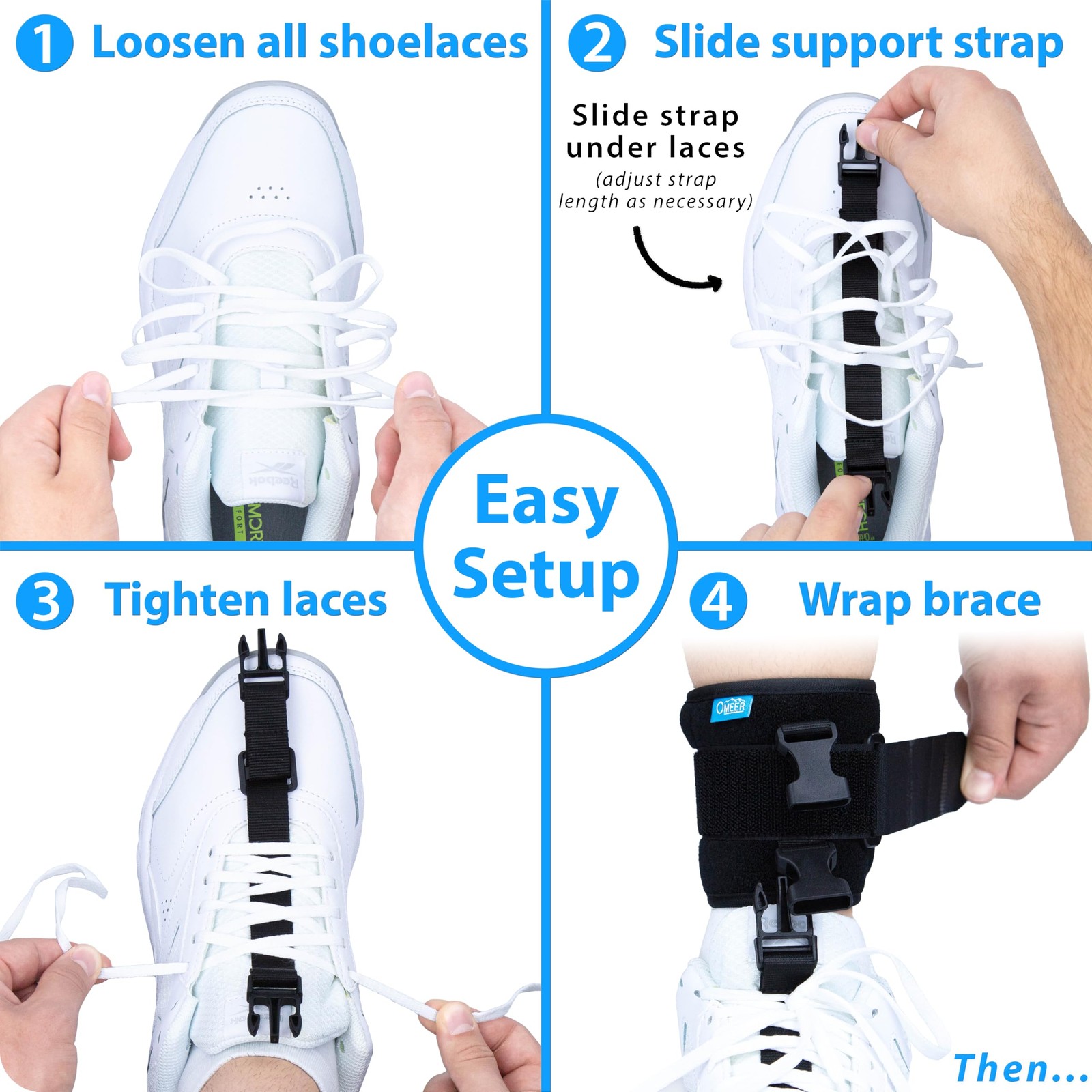 AFO Foot Drop Brace Adjustable Support Walking With Shoes Left Right Leg