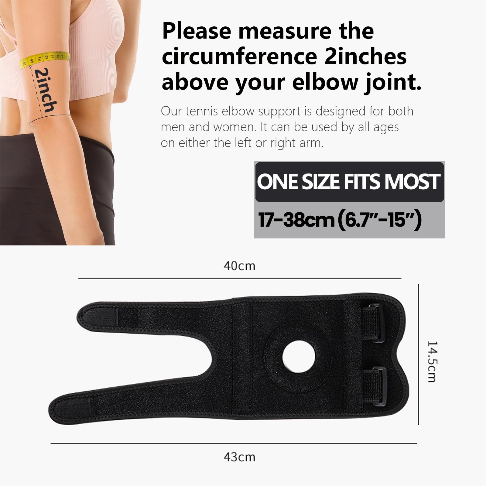 Elbow Brace for Tendonitis & Tennis Elbow Relief Arthritis Support Adjustable…