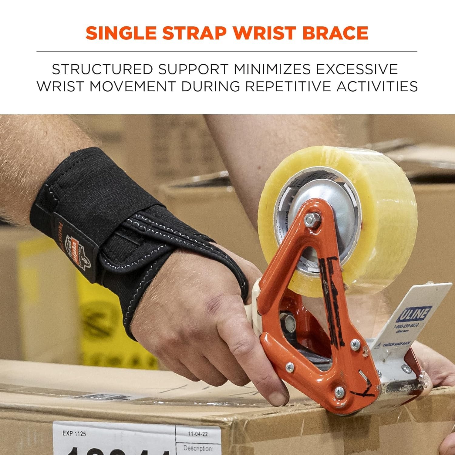 Comfortable Black Wrist Immobilizer with Hook & Loop Closure – Medium Size