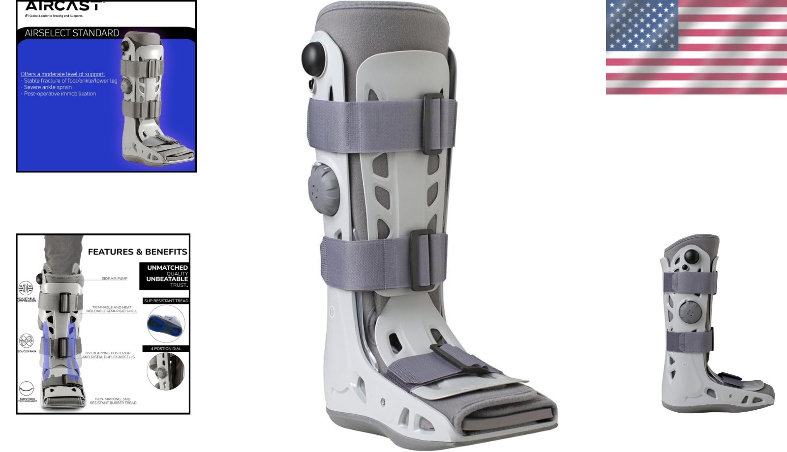 Elite AirSelect Walker Brace Medium – Shock Absorbing, Swelling Relief