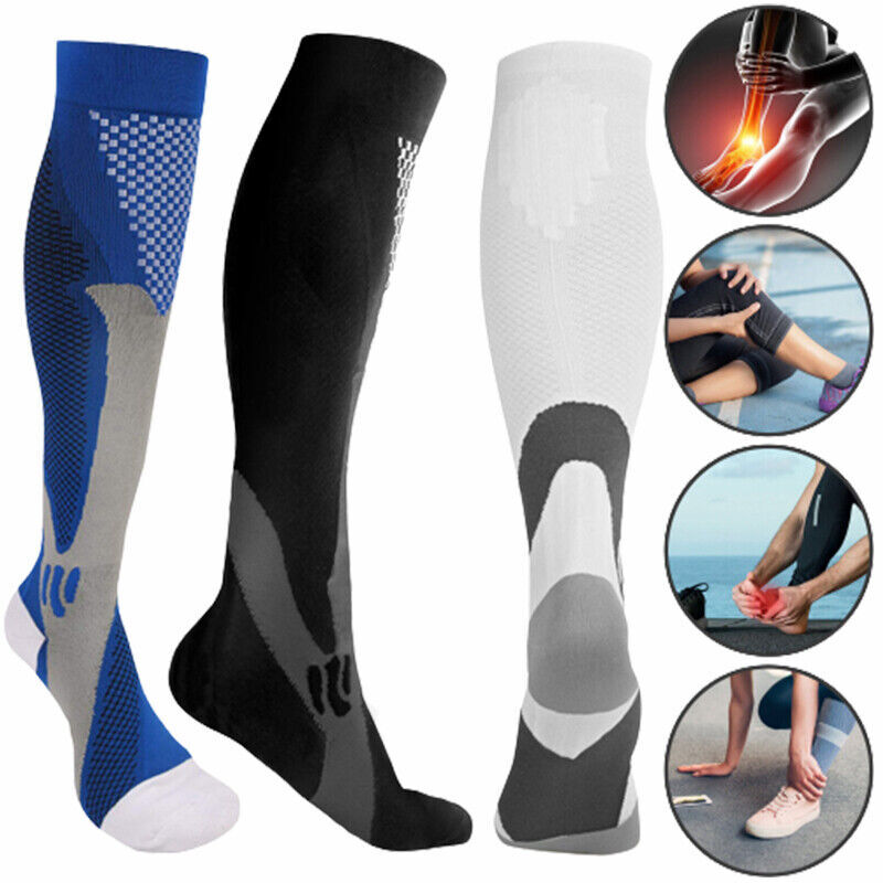 3 Pair Men Women Compression Socks Varicose Veins Leg Relief Pain Anti Fatigue