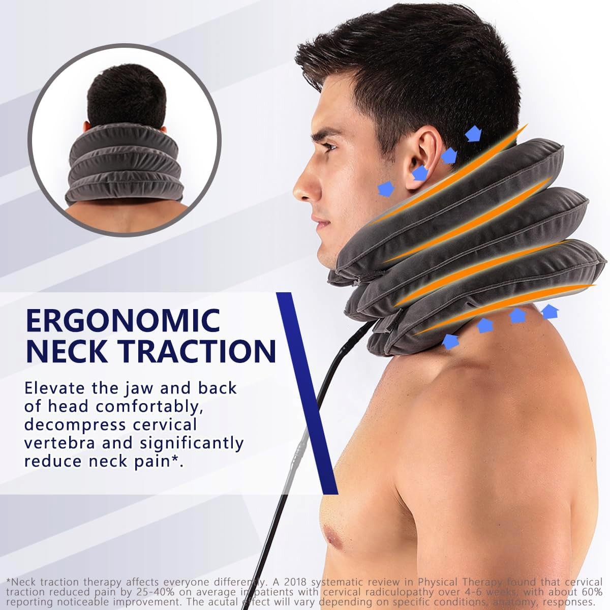 Adjustable Inflatable Cervical Traction for Instant Home Neck Pain Relief.