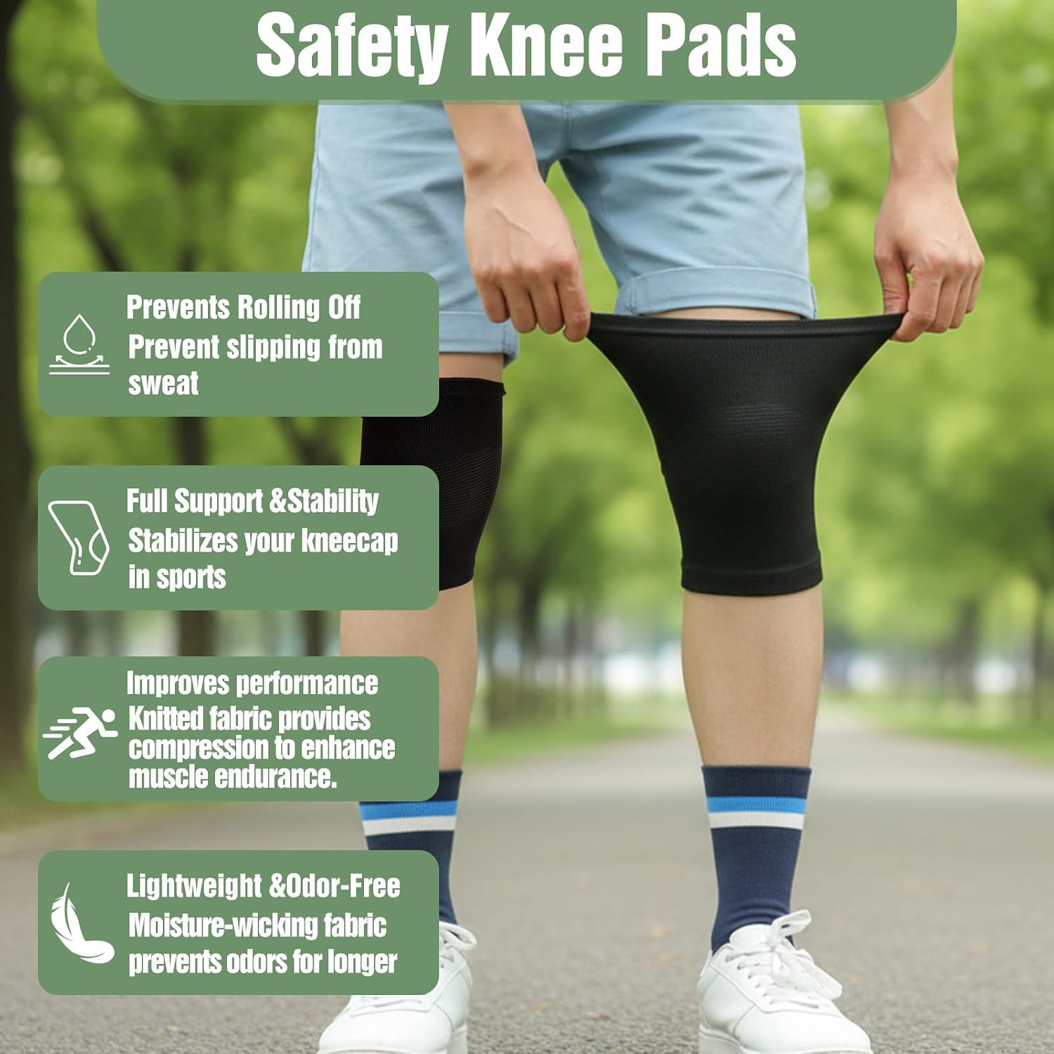 Kids Knee Brace Sleeve, 1 Pair Youth Knee Compression Sleeve Breathable Children