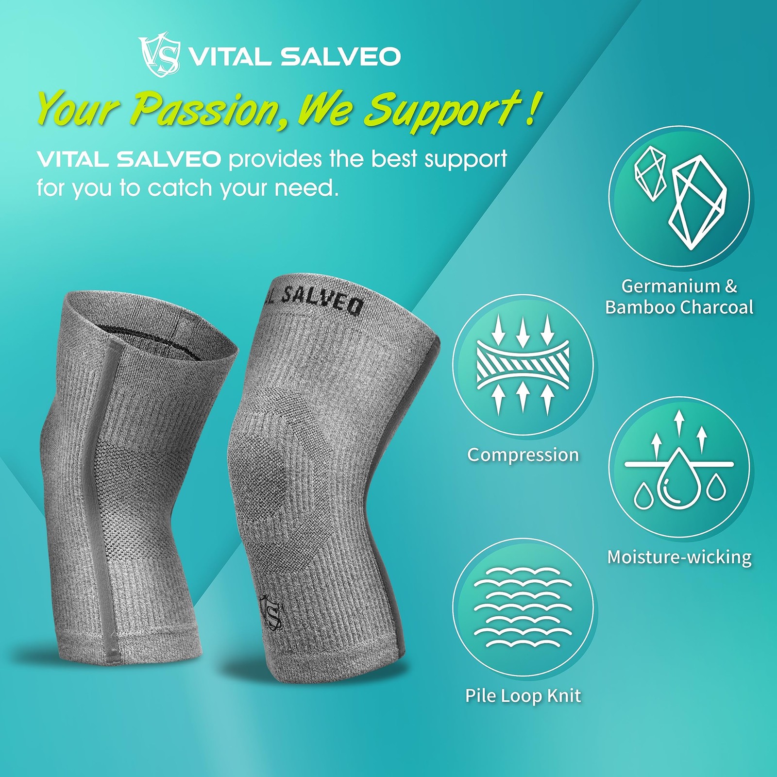 VS VITAL SALVEO Vital Salveo Warm Knee Sleeve Thermal Pain Relief, Stay Warm
